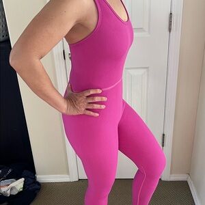 Free People Hot Pink Strappy Jumpsuit